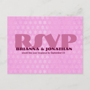 Carte postale de réponse Mariage RSVP rose