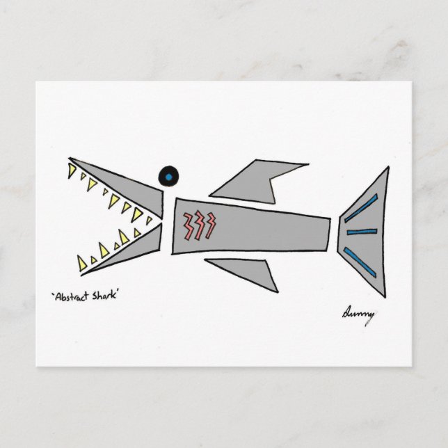 Carte postale de requin Abstrait (Devant)