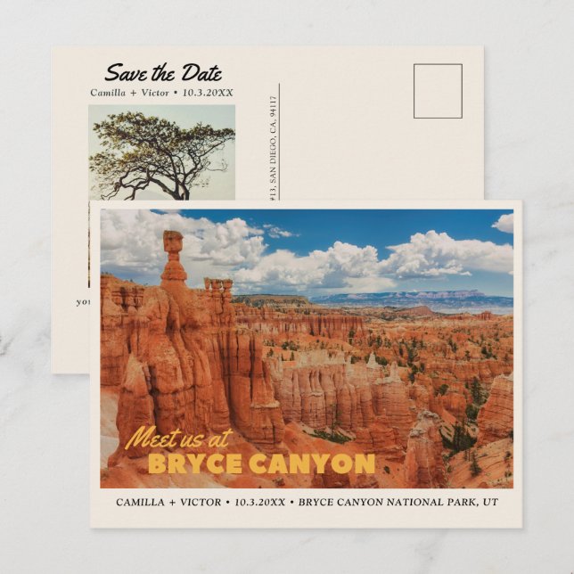 Carte postale de réservation de date pour le parc  (Devant / Derrière)