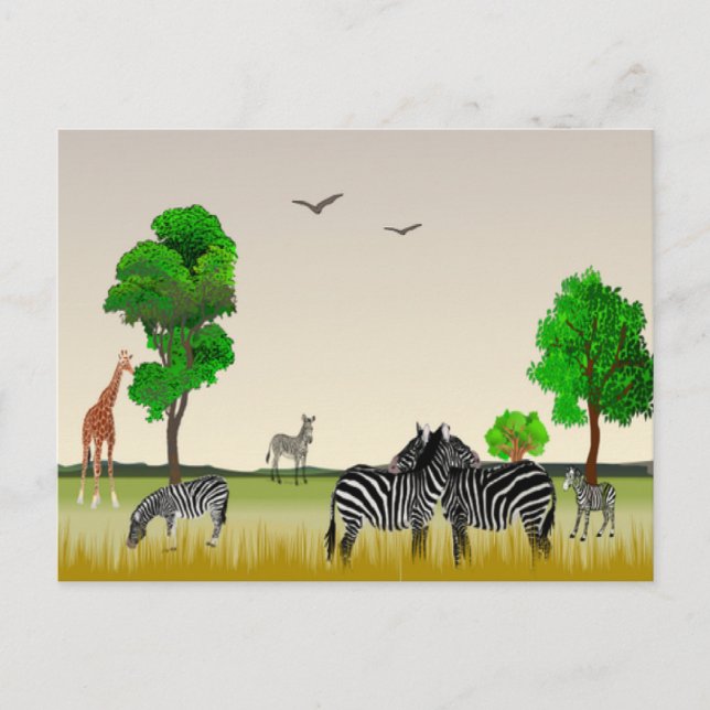 Carte postale de réserve de gibier africaine (Devant)