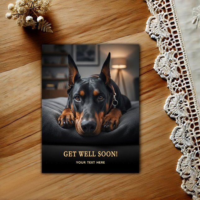 Carte postale de rétablissement Doberman Pinscher  (Créateur téléchargé)