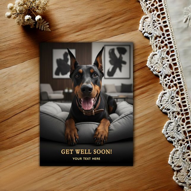 Carte postale de rétablissement Doberman Pinscher  (Créateur téléchargé)