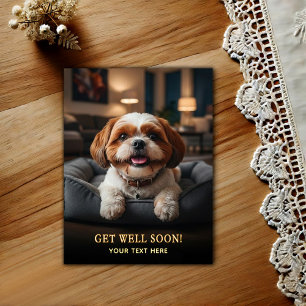 Carte postale de rétablissement pour adorable Shih
