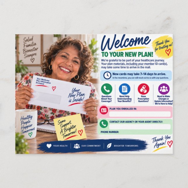 Carte postale de rétention de client pour agent Me (Devant)
