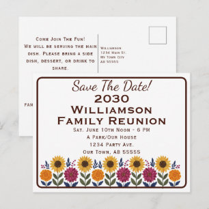 Carte postale de réunion de famille à personnalise
