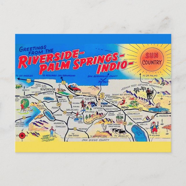 Carte postale de Riverside - Palm Springs (Devant)