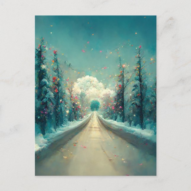 Carte postale de route de lumières de Noël d'entre (Devant)