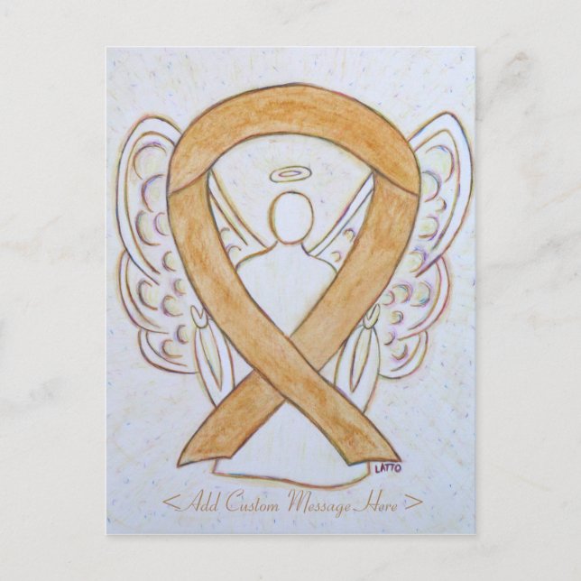 Carte postale de ruban Angel de sensibilisation à  (Devant)