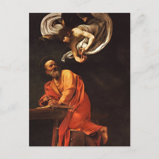 Carte postale de Saint Matthieu et l'Ange par Cara (Devant)