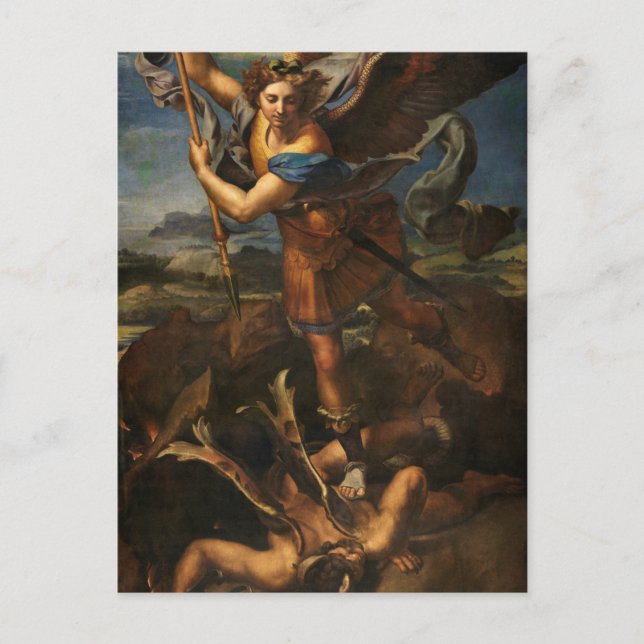 Carte postale de Saint Michel terrassant le diable (Devant)