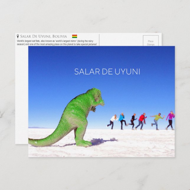 Carte postale de Salar de Uyuni, Bolivie (Devant / Derrière)