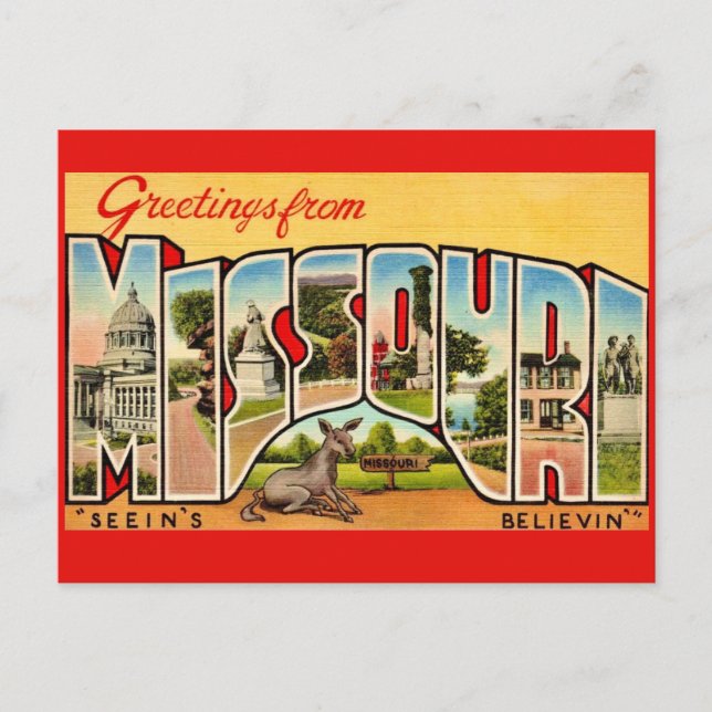 Carte postale de salutation amusante du Missouri (Devant)