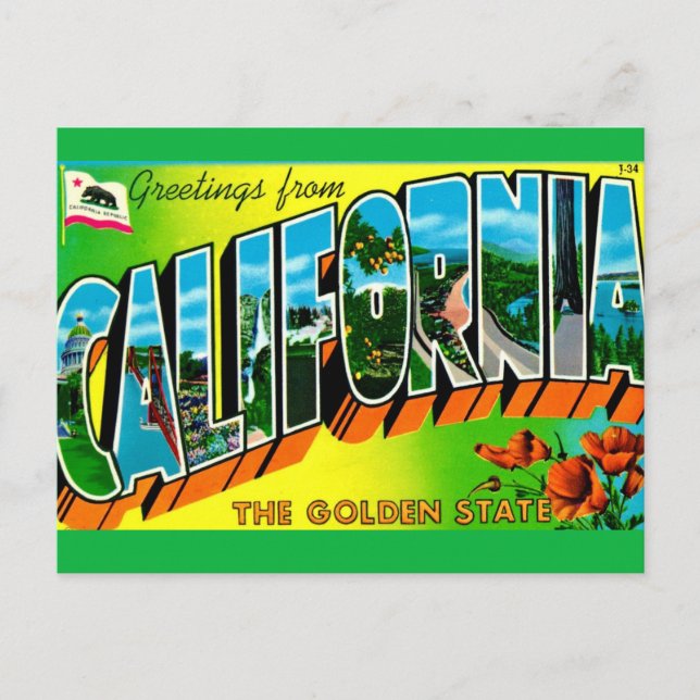 Carte postale de salutation Californie   (Devant)
