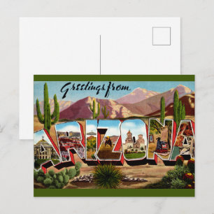 Carte postale de salutation d'Arizona