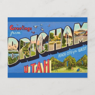 Carte postale de salutation de Brigham Utah