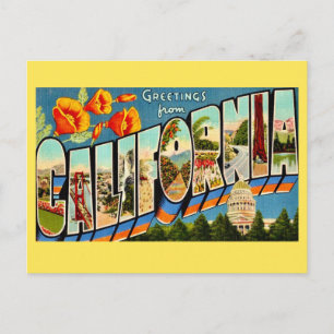 Carte postale de salutation de Californie