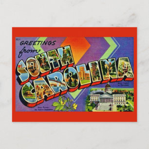 Carte postale de salutation de Caroline du Sud