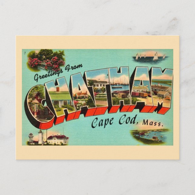 Carte postale de salutation de Chatham Massachuset (Devant)