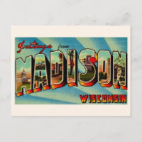 Carte postale de salutation de Madison Wisconsin