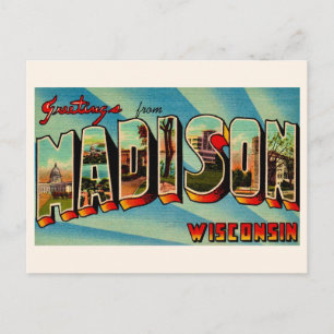 Carte postale de salutation de Madison Wisconsin