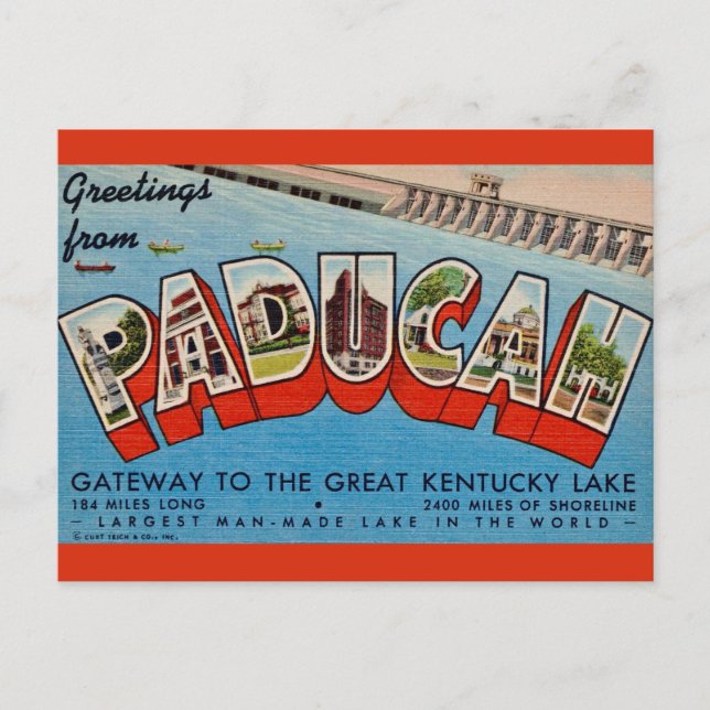 Carte postale de salutation de Paducah KY (Devant)