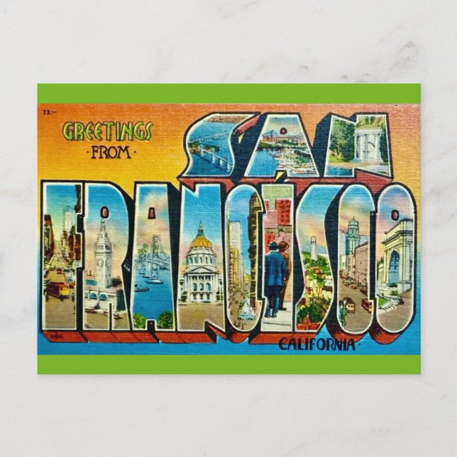 Carte postale de salutation de San Francisco CA (Devant)