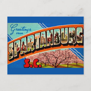 Carte postale de salutation de Spartanburg SC