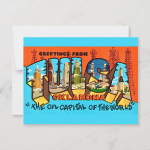 Carte postale de salutation de Tulsa Oklahoma