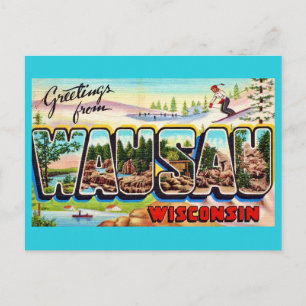 Carte postale de salutation de Wausau Wisconsin