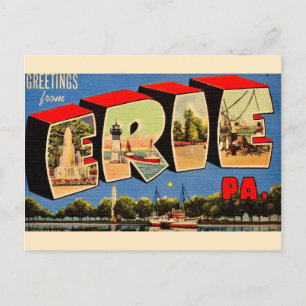 Carte postale de salutation Érié Pennsylvanie