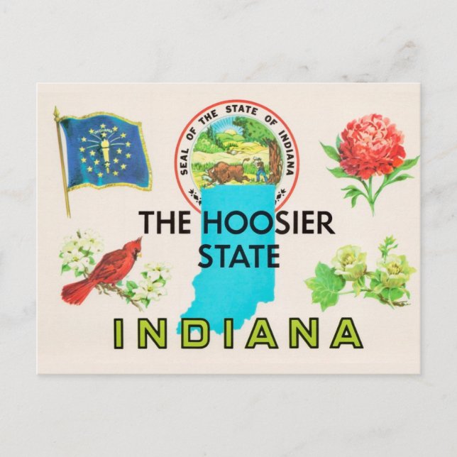 Carte postale de salutation Hoosier de l'Indiana (Devant)