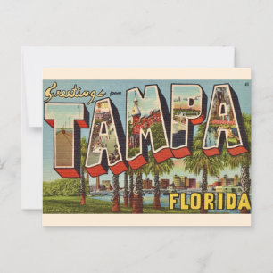 Carte postale de salutation rétro Tampa Floride