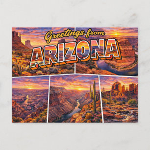 Carte postale de salutations d'Arizona