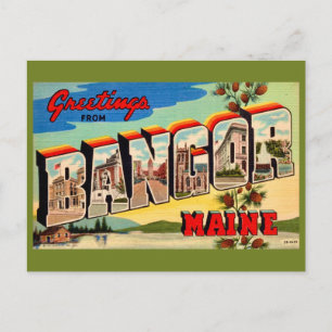 Carte postale de salutations de Bangor Maine
