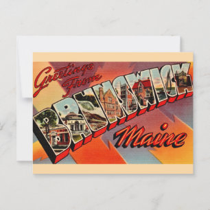 Carte postale de salutations de Brunswick Maine