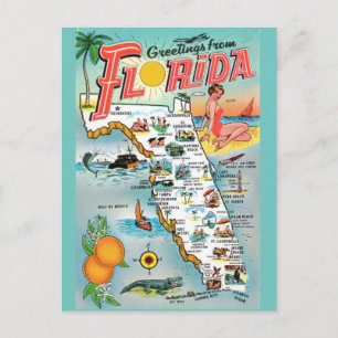 Carte postale de salutations de Floride