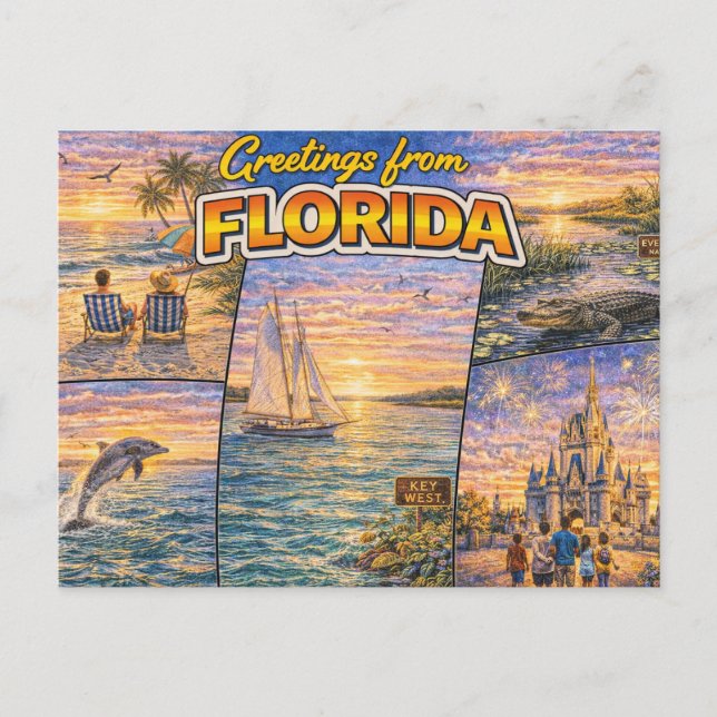 Carte postale de salutations de Floride (Devant)