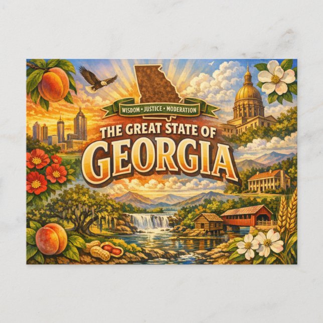 Carte postale de salutations de Géorgie  (Devant)