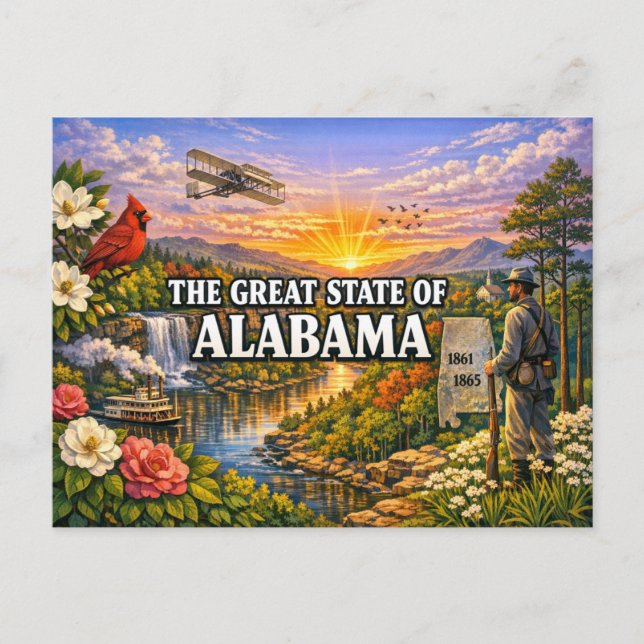 Carte postale de salutations de l'Alabama  (Devant)