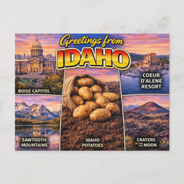 Carte postale de salutations de l'Idaho (Devant)