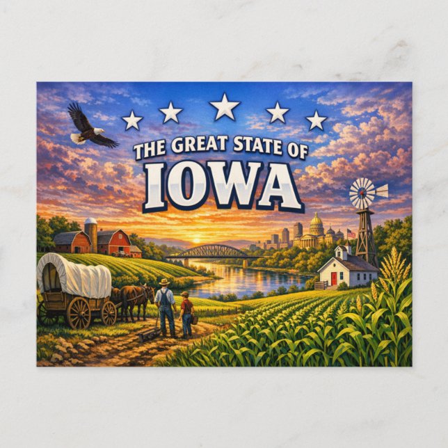 Carte postale de salutations de l'Iowa  (Devant)