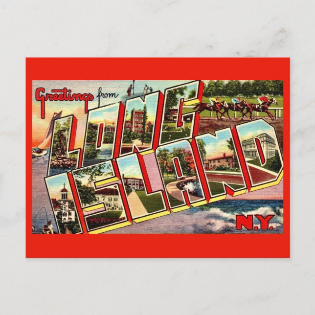 Carte postale de salutations de Long Island (Devant)
