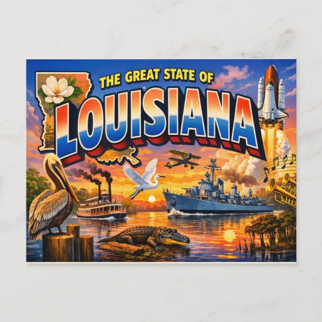 Carte postale de salutations de Louisiane  (Devant)