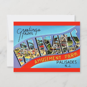 Carte postale de salutations de Palisades NJ