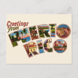 Carte postale de salutations de Porto Rico
