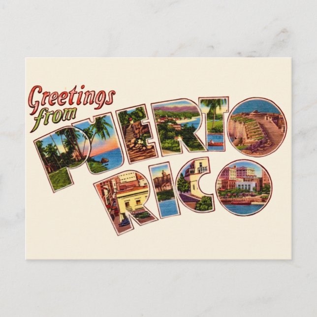 Carte postale de salutations de Porto Rico (Devant)