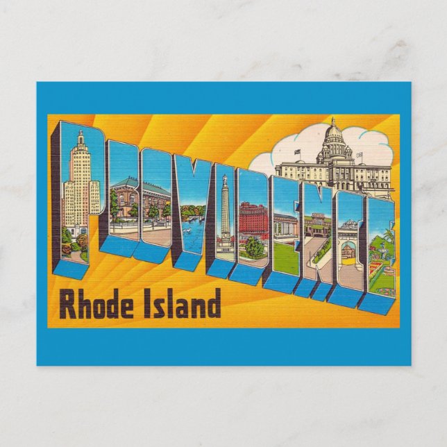 Carte postale de salutations de Providence RI (Devant)