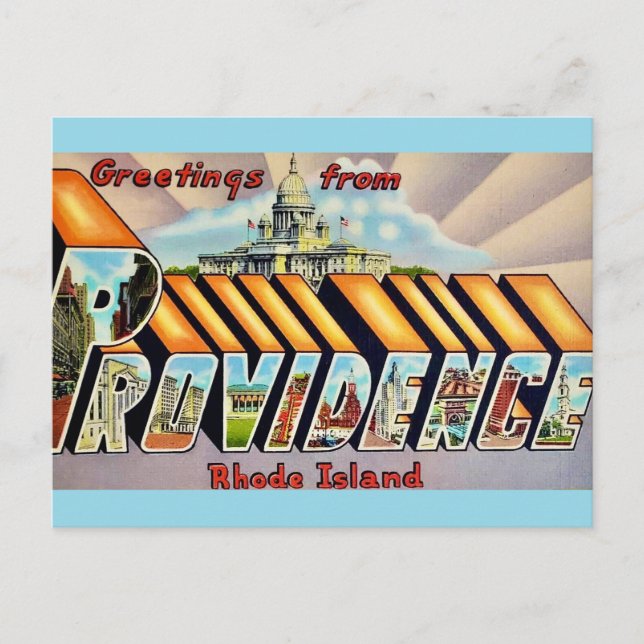 Carte postale de salutations de Providence RI (Devant)