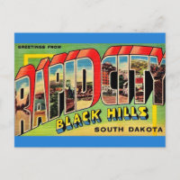 Carte postale de salutations de Rapid City SD