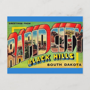 Carte postale de salutations de Rapid City SD